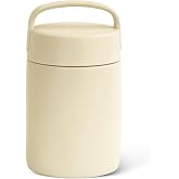 Amazon Basics Insulated Food Jar, Hot and Cold Food Container, Stainless Steel, Leak-proof with Carry Handle, 16 Ounces, Ivory