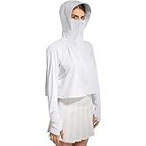 Locachy Womens UPF 50+ Sun Protection Jacket Lightweight Zip up Outdoor Running Hiking Hoodie with Face Mask