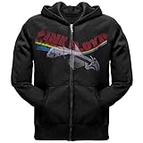 Pink Floyd - mens Psych Guitar Zip Hoodie Large Black