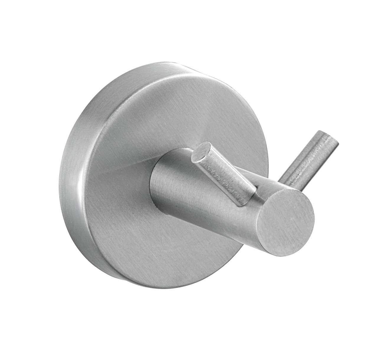 WENKO 19610100 Wall hook Duo Bosio Matt, Metal Stainless steel, 5.5 x 5.5 x 5.5 cm, Matt