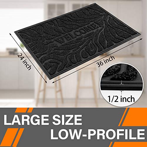 image for Mibao Low Profile Shoe Scraper Doormat Indoor Outdoor Floor Mat Entran