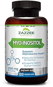Myo-Inositol | 120 Veggie Capsules | 2000 mg per Serving | Vegetarian/Vegan | Non-GMO and All Natural | Potent Fertility and Reproductive Support | Supports Healthy Ovulation and a Regular Cycle