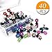 40pcs Bridal Snap Crystal Rhinestone Assorted Bangs Mini Hair Claw Jaw Clip Pin Flower Barrette Accessories for Little Girl Women Baby Toddler Mix Colored (40)