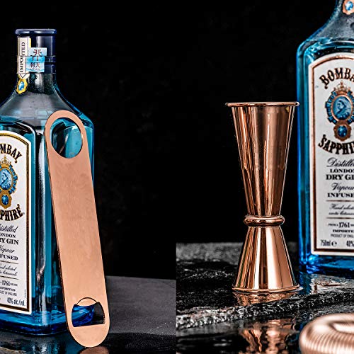 Soing Cocktail-Shaker aus Kupfer, 15-teilig, Edelstahl, Bar-Werkzeuge, perfektes Barkeeper-Set, Samt-Tragetasche und… – Bild 7