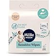 Millie Moon Sensitive Baby Wipes, Plastic-Free, 99% Natural Formula, 216 Count