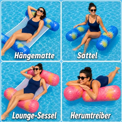 CNMTCCO Air Mattress Pool Water Hammock, 4 in 1 Inflatable Water Hammock for Adults, Foldable Water Hammock Air Mattress Water for Swimming Pool, Beach and Sea