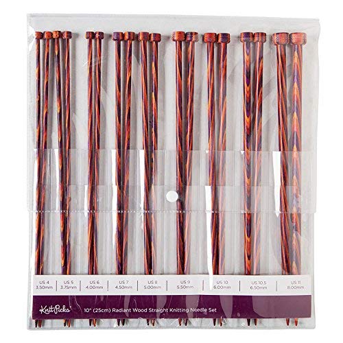 image for Knit Picks Wood Straight Single Point Knitting Needle Set US 4-11 (10