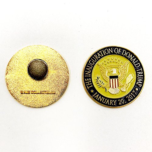 Trump Coin, 58th Presidential Inauguration of Donald J. Trump Challenge Coin by AIIZ Collectibles, 1.75" Diameter in Shinny 24K Gold & 925 Silver Plating, packaged in Black Velvet Case