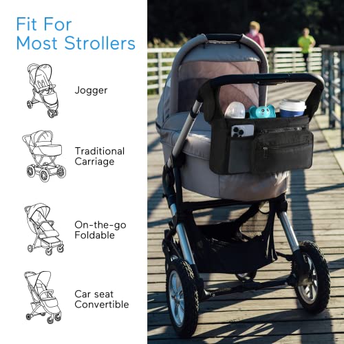 Lupantte Universal Stroller Organizer with 2 Insulated Cup Holders