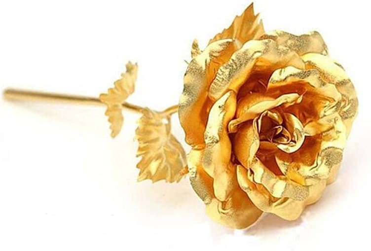 Charites 24k Golden Rose Flowers - "Love Will Never Fade" - 9 Inches with Gift Wrap Best Gift for the Valentine's Day, Lover's Day, Mother's Day, Birthday, Wedding Ceremony