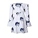 NEARTIME Womens Dress, Off Shoulder Flounce Sleeves Casual Floral Short Mini Dress