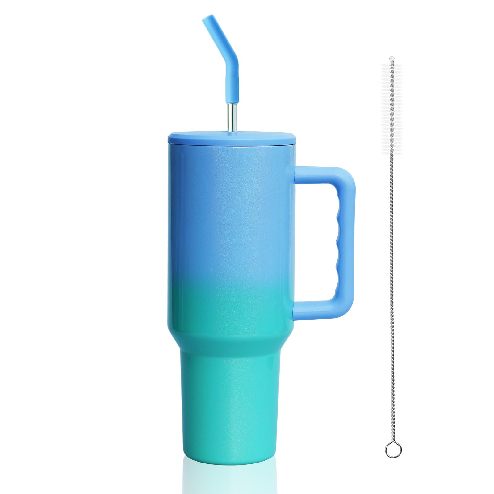 ZEAKKCEE 40oz Tumbler Flask with Straw Lid Handle, Stainless Steel Insulated Water Cup, Large Capacity Travel Mug Keep Cool for Tea Coffee, Best Gift for Women Her (Fairyland)