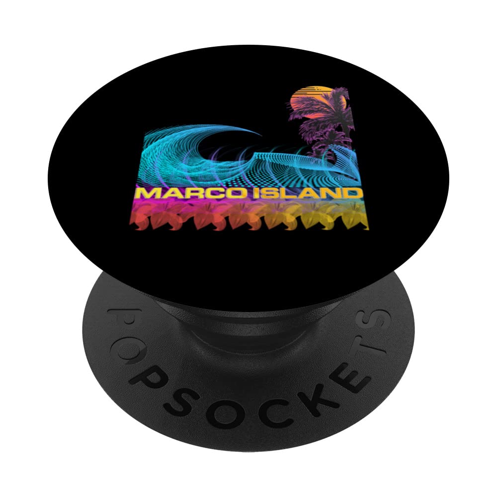 Marco Island - Retro 80s Style Vintage Vaporwave Surf PopSockets Swappable PopGrip