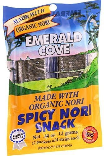 Emerald Cove Silver Grade Organic Spicy Nori (Toasted Seaweed) Snacks, 48-Count Packets (Pack of 6) ( Value Bulk Multi-pack)