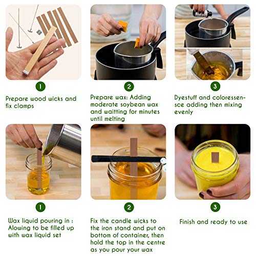 Natural Wood Candle Wicks Bulk Candle Making Kit Wooden Wick with