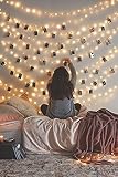 2 Pack, Waterproof Starry Fairy Copper String Lights USB Powered fwith SWITCH or Bedroom Indoor Outdoor Warm White Ambiance Lighting for Patio Wedding Decor 66 feet 200 LEDs Power Adapter Included