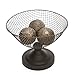 Hosley Wire Mesh Decorative Pedestal Basket Bowl. Ideal GIFT for Wedding Bridal and Use for Orbs Spa Aromatherapy Reiki Chakra Votive Setting O8