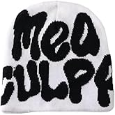 YUERFEILA Y2K Beanies Spider Web Pattern Beanie Wool Knit Skull Cap Winter Streetwear Outdoor Hats for Women Man Teenagers