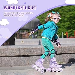 LIRENGUI Inline Skates for Girls, Kids Adjustable