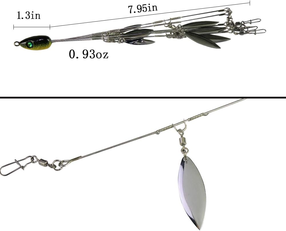 iLure Alabama Umbrella Rig with 5 arm 8 Blade for bass Fishing Lure Salwater Stripers Swim Bait (Orange 8 Blade) : Sports & Outdoors