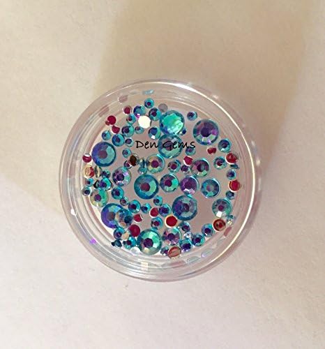 Turquoise Blue Tiny Rounded Nail Art Gems faux Mini Rhinestone Jewel Micro Stones