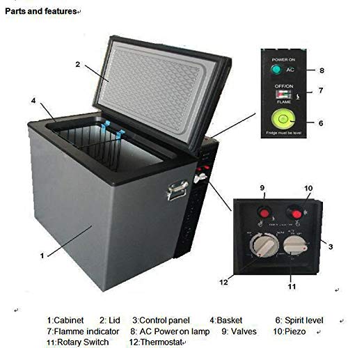 SMETA Propane Freezer LPG Freezer 12v Portable RV Freezer 110/12V volt