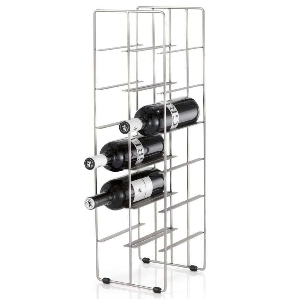 Blomus 68486 Pilare Wine Shelf for 12 Bottles, Silver, Matte Stainless Steel