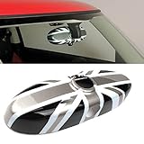 iJDMTOY Black Union Jack UK Flag Rear View Mirror Cover For 2007-2014 MINI Cooper R55 R56 R57 etc (For Standard Mirror w/o Auto Dim nor Garage Opener)