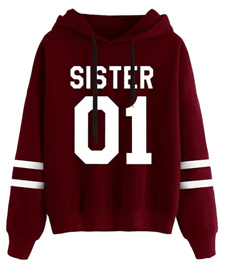 Kapuzenpullis Frauen Best Friends Sister 01 Drucken Sweatshirt Damen Langarm Hoodies Pullover Tops Bluse Kapuzen