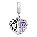 LovelyJewelry I Love You Charms Heart Charms Dangle Beads for Bracelets Necklace For Girlfriend (Purple)