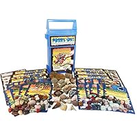 FOSSIL ON! Game with Fossil, Rock & Mineral Collection - Trilobite, Shark, Dinosaur, Amethyst, Jasper and lots more - Collect and Learn with STEM-based Educational Science Kit in Carrying Case