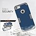 LONTECT for iPhone 8 Case, iPhone 7 Case Hybrid Heavy Duty Shockproof Full-Body Protective Case with Dual Layer [Hard PC+ Soft Silicone] Impact Protection for Apple iPhone 8/iPhone 7, Navy Blue/Grey