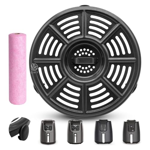 GWY Air fryer Replacement Tray for Ninja Air Fryer AF101 4 QT AF161 Max XL AF150 XL 5.5 Quart, 8.2'' Round Food Grade Air Fryer Grill Pan Plate Crisper Plate Accessories Rack Parts,Dishwasher Safe