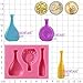 Funshowcase Mini Wine Bottles Silicone Mold for Sugarcraft Fondant Cake Cupcake Topper Polymer Clay Crafting Projects