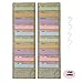 Wall Hanging Pocket Chart, Fabric Storage File Folder Organizer Holder, Cascading Organizing Hanger (2 Pack)