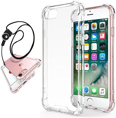 iPhone 7 Case/ iPhone 8 Case FEREX Crystal Clear Shock Absorption Technology Bumper Soft TPU Clear Backing and Frame TPU with Shockproof Corner 360 Degree Protection for iPhone 7/ iPhone 8 - Clear