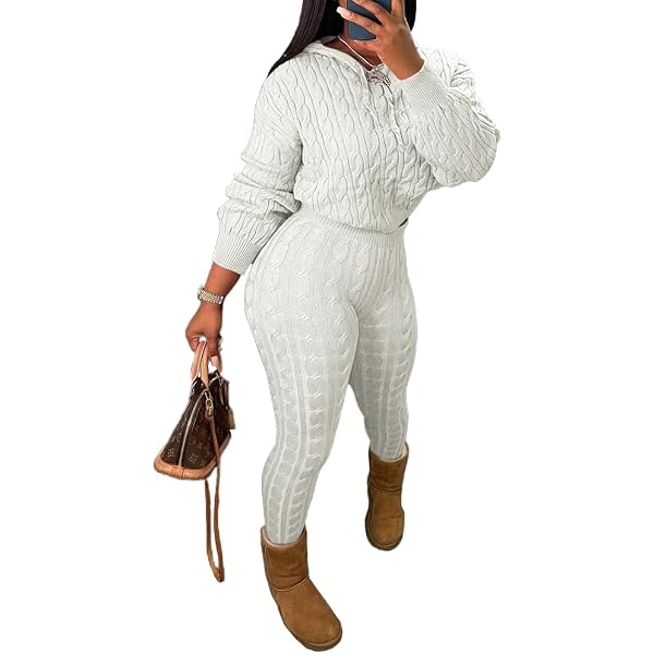 NRTHYE Women's Ripped Knit Sweater & Dress 2-Piece Set – Bat Sleeve Crop Top Outfit - View #10