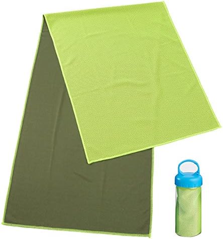 OSPORTFUN Cooling Towel for Instant Cooling, 40"x12" Snap Cooling Towel for Sports, Running, Hiking, Climb, Football, Tennis, Golf, Yoga, Gym, Neck, Stay Cool for Camping Travel (Green)