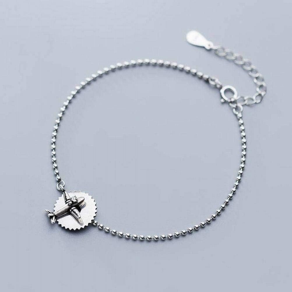 Katylen S925 Silver Bracelet Women Fashion Cool Aircraft Bracelet Beads Beads Bracelets Hand Jewelry, S925 silver bracelet
