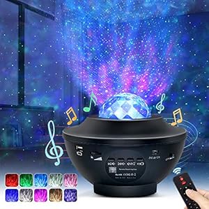 OTTOLIVES Star Projector Night Light – 2 in 1 Star Galaxy Projector & LED Nebula Cloud/Rotatable Ocean Wave Projector with Remote Control & Bluetooth Music Speaker for Kids Adults Bedroom Decoration