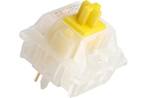 CN GAMING Gateron Milky Yellow Pro Pre-lubed Switches 5pin Linear for MX Mechanical Type Key Gaming Keyboard Switches, SMD RGB Light Plate Mounted Switches (70 Pcs, Yellow)