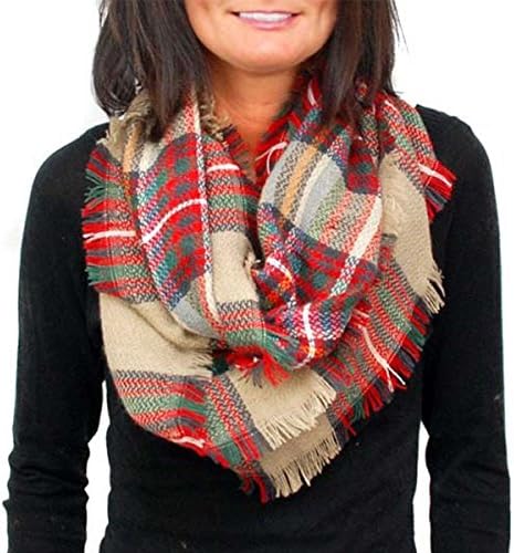 Plaid Infinity Fashion Scarf Winter by Endless Envy