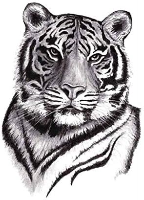 WYUEN 5 PCS Tiger Temporary Tattoo Sticker Fake Waterproof Tattoo For Women Kids Body Art 9.8X6cm FA-404