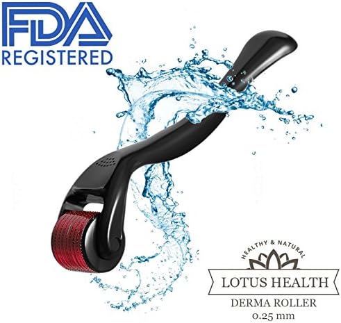 Derma Roller 540 Micro Needle By Lotus Health - Titanium Dermaroller Best Skin micro face roller Care Kit With Free Case For Face by Lotus Health, 0.25 mm microroller dermaroller for skin and face