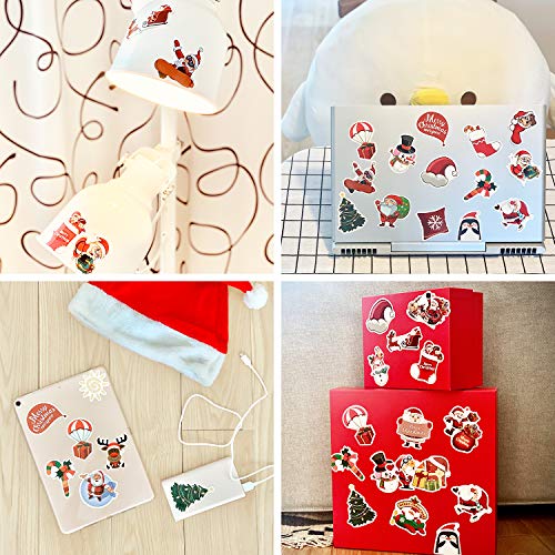 25 Pcs Christmas Stickers Decals, Waterproof Stickers for Christmas Decoration, Cute Vinyl Holiday Celebration Stickers Pack for Skateboard,Laptop,Kids,Teens,VSCO Girls,Adults