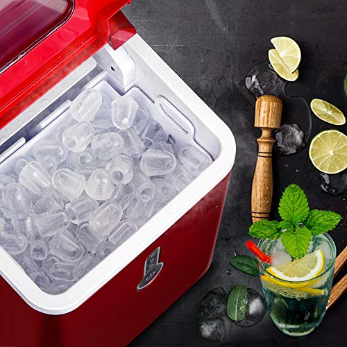 Sunmaki Eiswürfelmaschine, 12kg Eiswürfel 24h, Eiswürfelbereiter Edelstahl, 1.5L Wassertank, Eismaschine Ice Maker 120W… – Bild 4