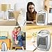 Warmtec 1500W Ceramic Space Heater with Carry Handle Adjustable Thermostat Electric Desk Heater Fan (Silver)