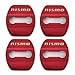 4Pcs Nismo Glossy Red Car Door Lock Protective Cover Case Emblem Sticker Decal Fit For 90% Vehicles