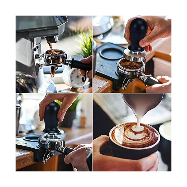 Wifehelper Kalibrierte Espresso-Tamper Kaffeepulverpresse Barista, Schwarze Edelstahlkassette Mit Tamper Presswerkzeug… – Bild 6