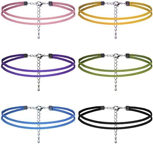 Angenca 1-10 Pcs Womens Retro Choker Necklace for Girls Black Velevt Lace Tattoo Choker